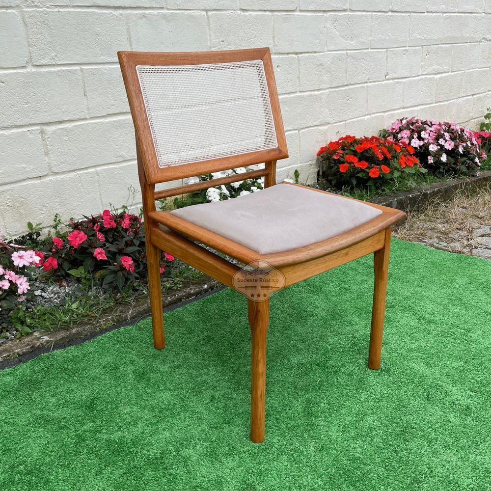 Cadeira De Telinha Caiena Madeira De Demolição Sudeste Rústico - 2