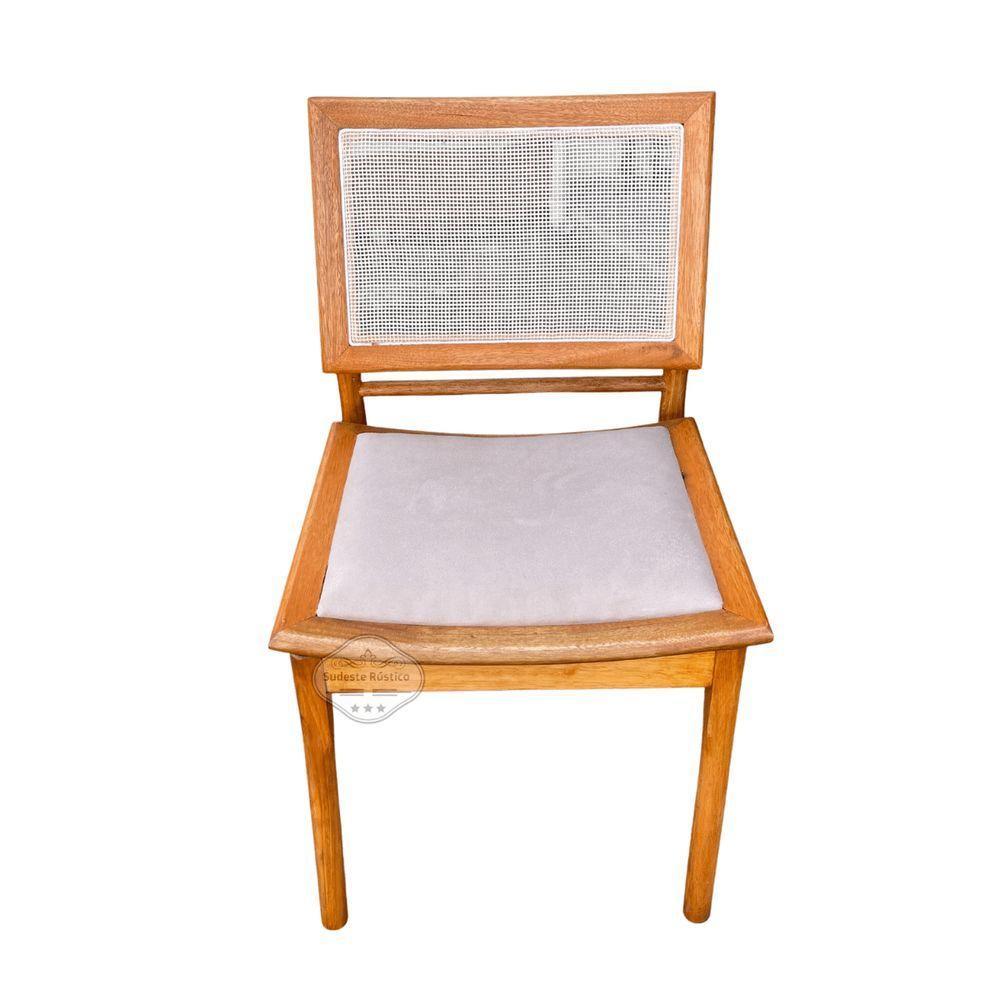 Cadeira De Telinha Caiena Madeira De Demolição Sudeste Rústico - 3