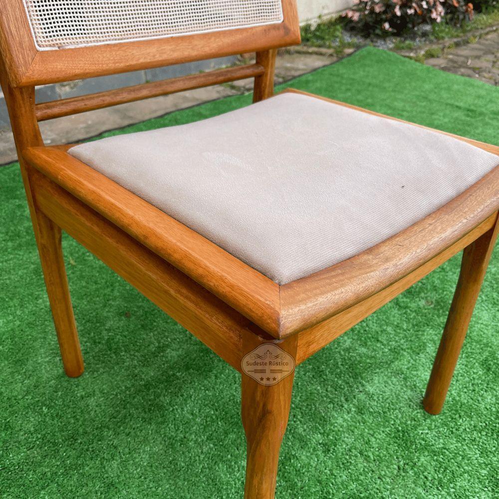 Cadeira De Telinha Caiena Madeira De Demolição Sudeste Rústico - 5