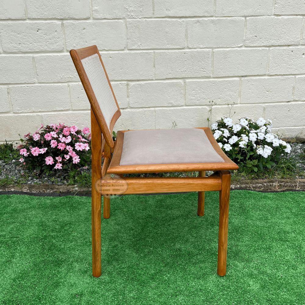 Cadeira De Telinha Caiena Madeira De Demolição Sudeste Rústico - 9