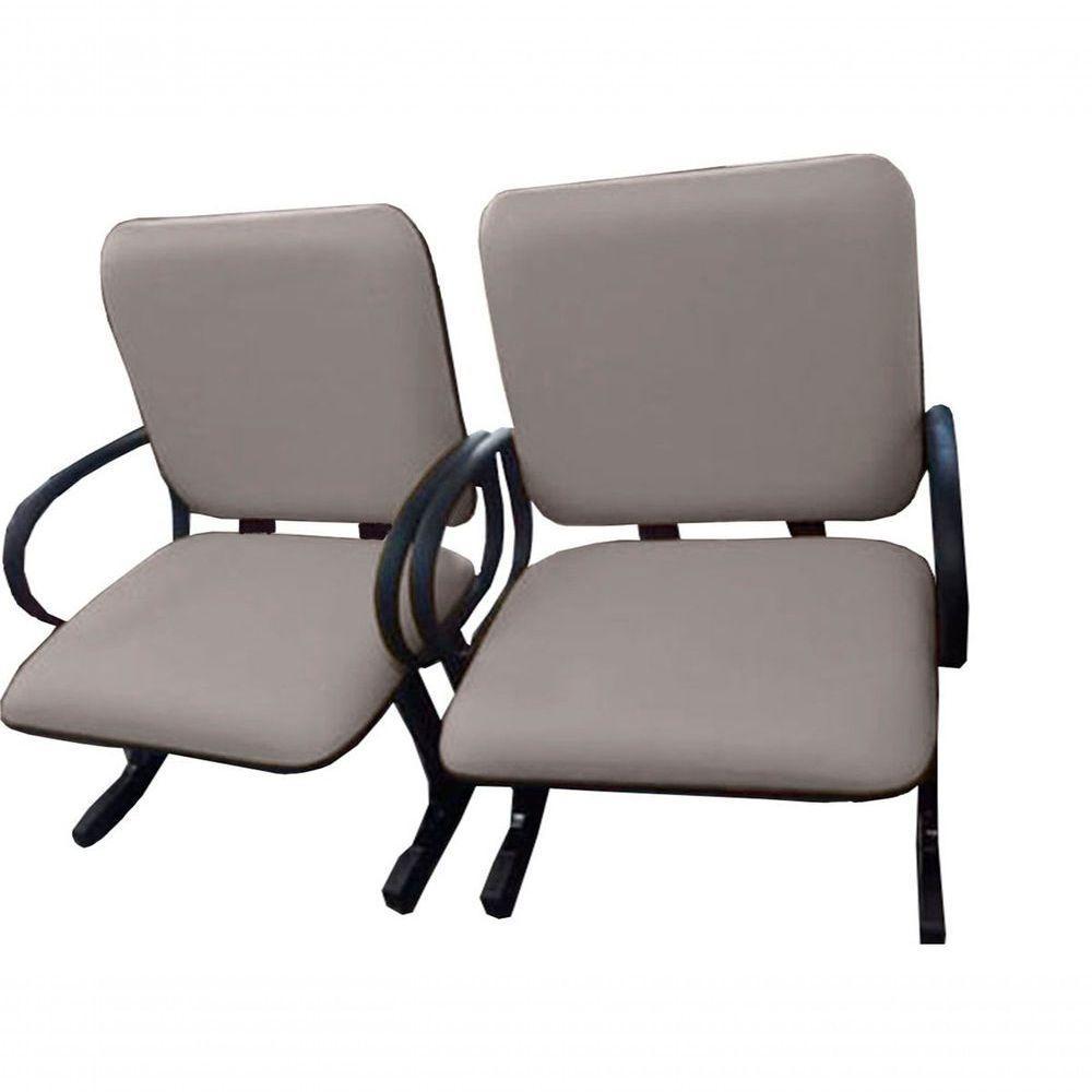 02 Cadeiras Para Escritório Para Obesos Até 250kg Cinza - 1