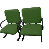 02 Cadeiras Para Escritório Para Obesos Até 250kg Verde - 1