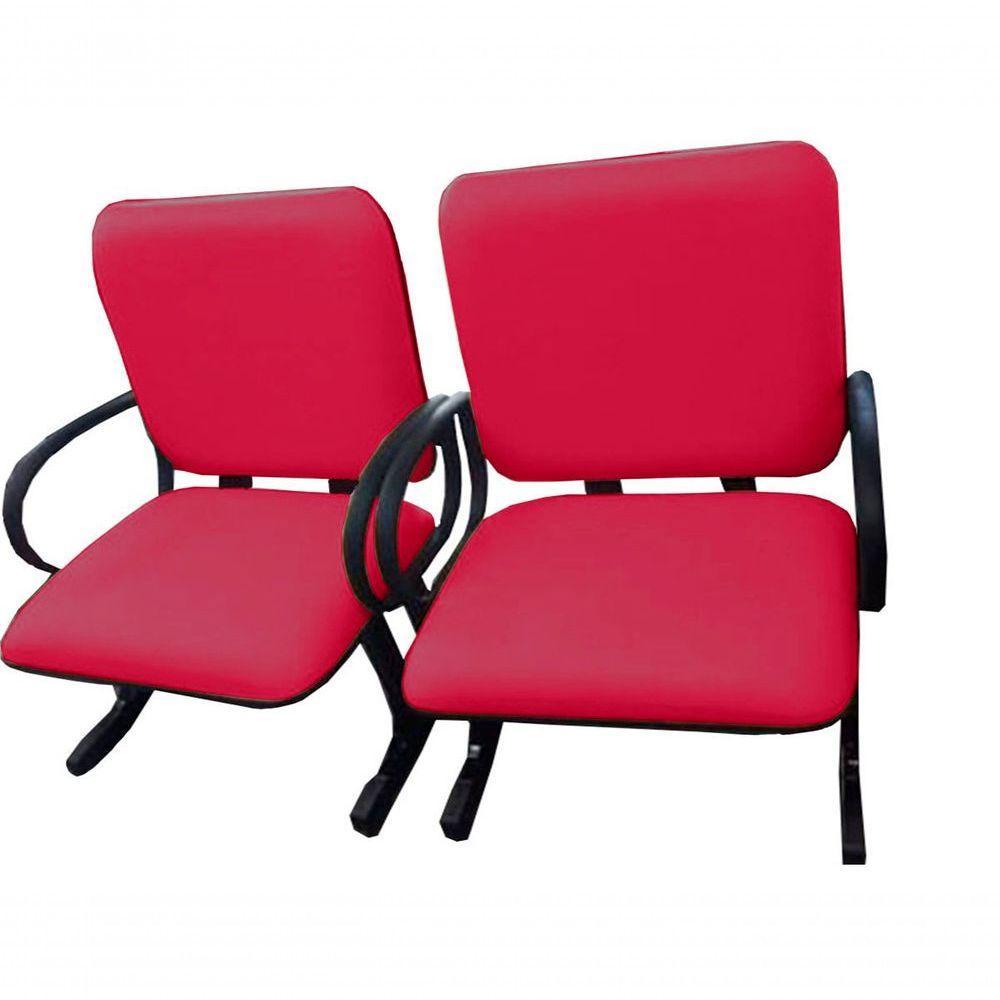 02 Cadeiras Para Escritório Para Obesos Até 250kg Rosa - 1