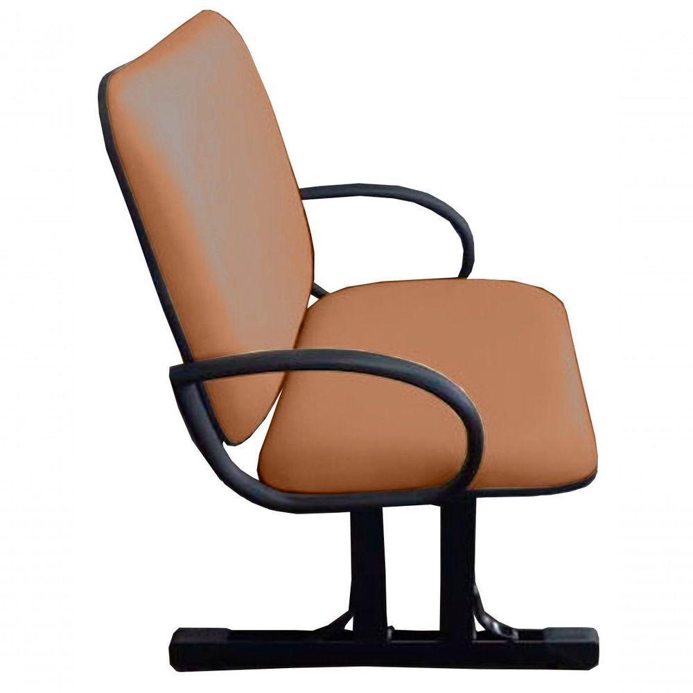 02 Cadeiras Para Escritório Para Obesos Até 250kg Marrom - 3