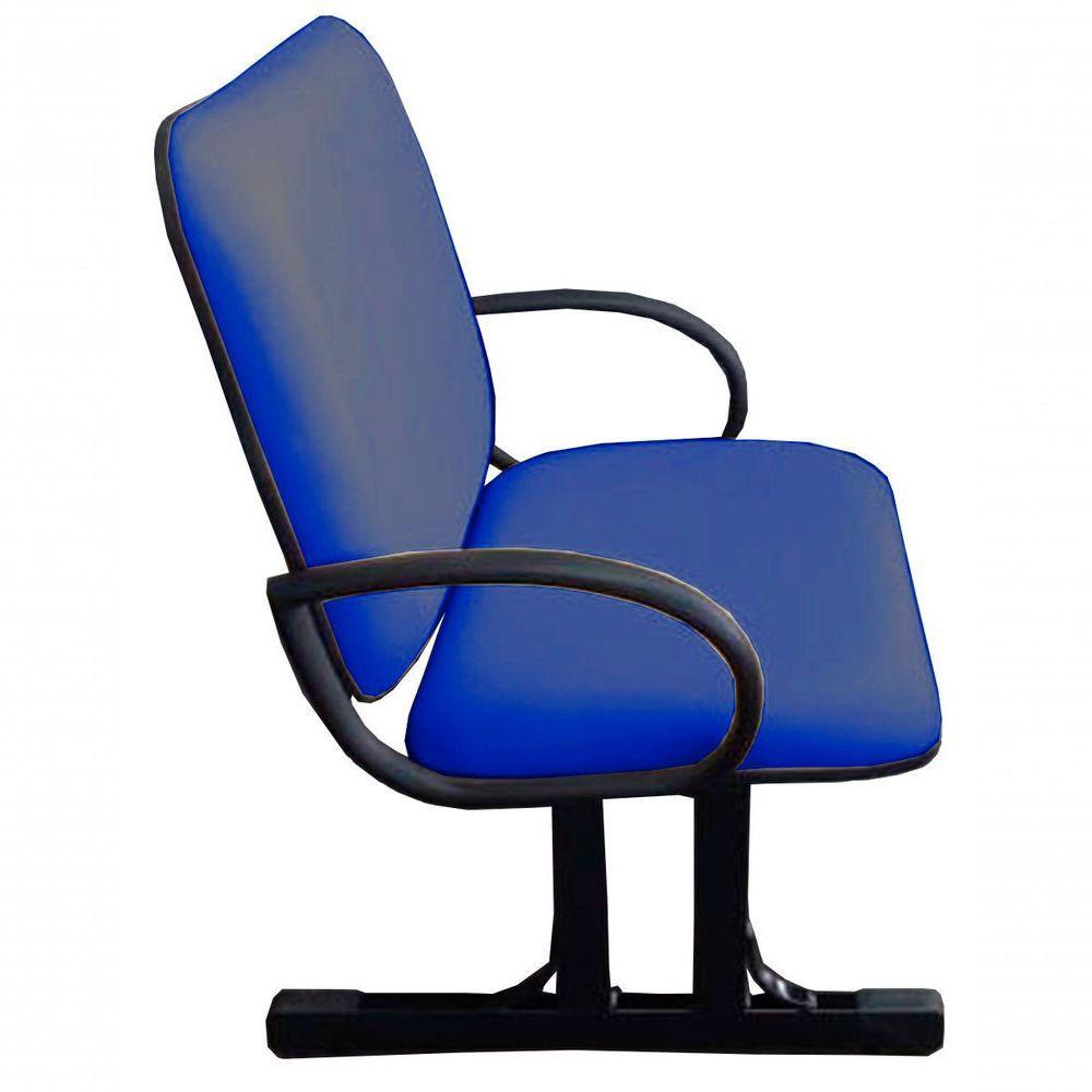 02 Cadeiras Para Escritório Para Obesos Até 250kg Azul - 3