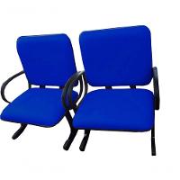 02 Cadeiras Para Escritório Para Obesos Até 250kg Azul - 1