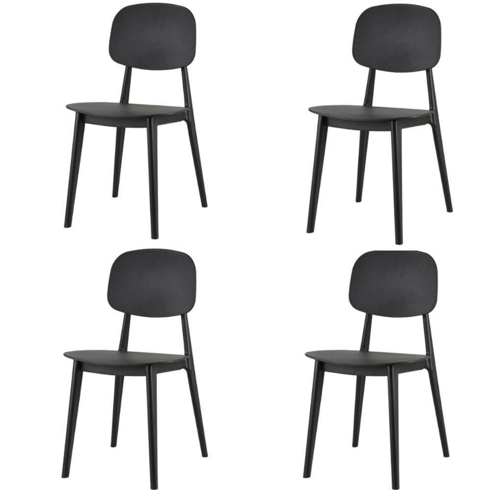 Kit 4 Cadeiras Cátia Rivatti Em Polipropileno Preta - 1