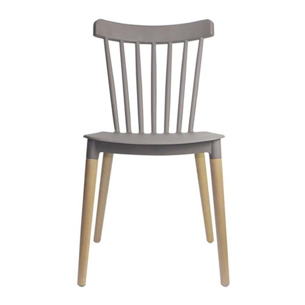 Kit 4 Cadeiras Janaína Midi Rivatti Polipropileno Cinza Escuro Base Madeira - 2