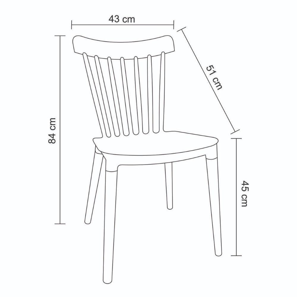 Kit 4 Cadeiras Janaína Midi Rivatti Polipropileno Cinza Escuro Base Madeira - 3