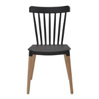 Kit 4 Cadeiras Janaína Midi Rivatti Polipropileno Preto Base Madeira - 2