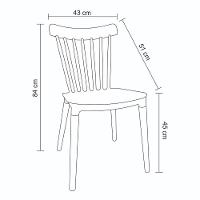 Kit 4 Cadeiras Janaína Midi Rivatti Polipropileno Preto Base Madeira - 5