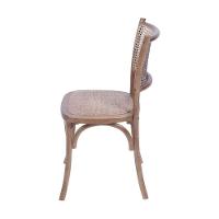 Cadeira Zimba Madeira Escura Assento E Encosto Em Rattan - 2