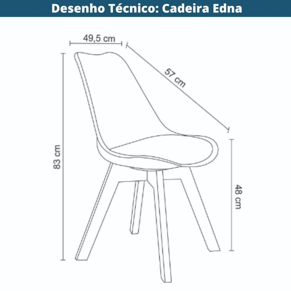 Kit 4 Cadeiras Leda Joly Rivatti Polipropileno Nude Base Madeira - 3