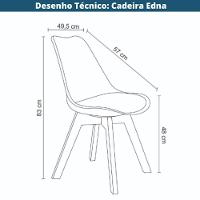 Kit 4 Cadeiras Leda Joly Rivatti Polipropileno Nude Base Madeira - 3