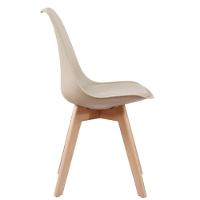 Kit 4 Cadeiras Leda Joly Rivatti Polipropileno Nude Base Madeira