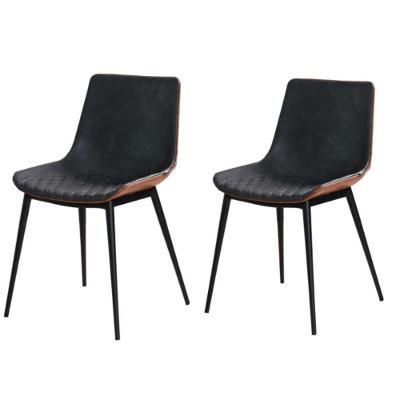 Kit 2 Cadeiras Alicia Rivatti Estofada Em Poliuretano (Pu) Caramelo E Cinza Escuro Base Em Aço