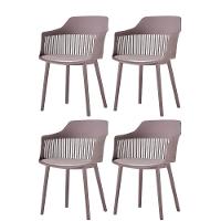 Kit 4 Cadeiras Marcela Rivatti Almofada Em Pu Polipropileno Camurça - 1