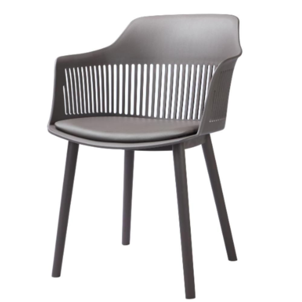 Kit 4 Cadeiras Marcela Rivatti Almofada Em Pu Polipropileno Cinza - 2