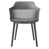 Kit 4 Cadeiras Marcela Rivatti Almofada Em Pu Polipropileno Cinza