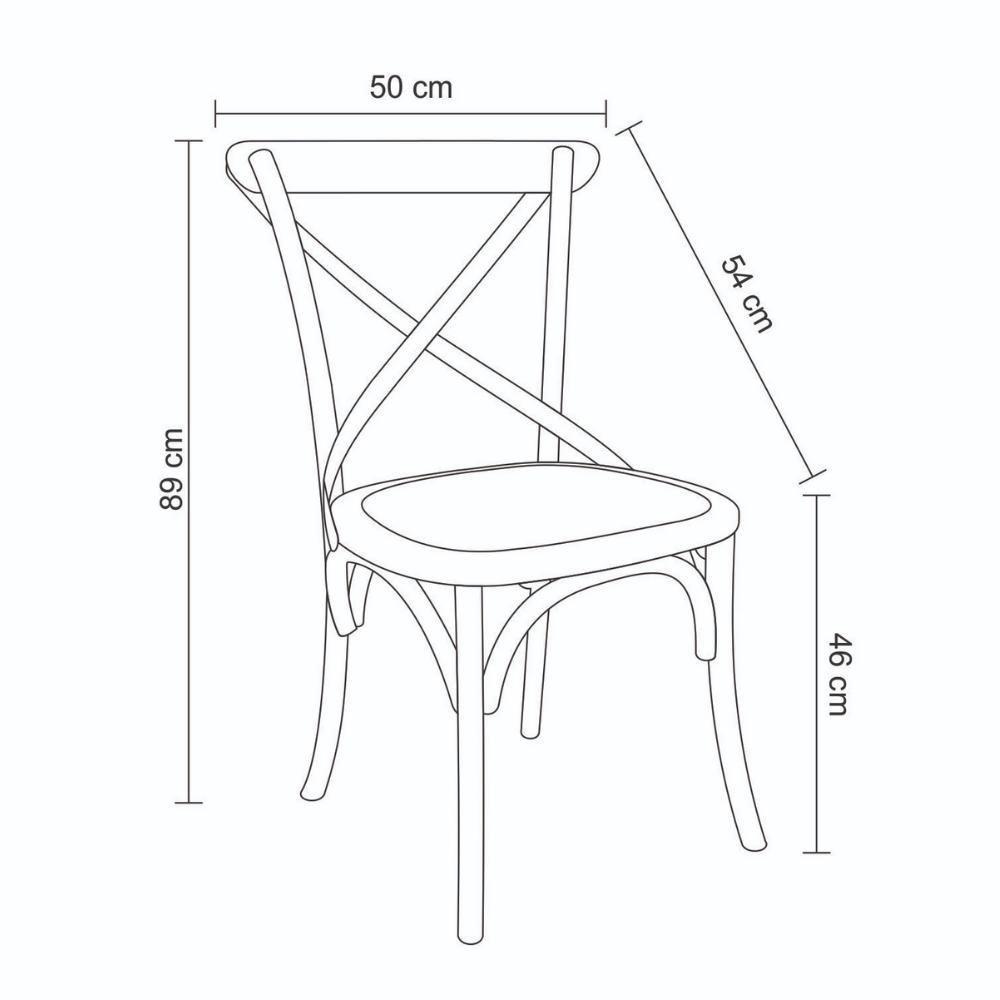 Kit 2 Cadeiras Katrina Cross Rivatti Madeira Amarela Assento Rattan Natural - 4