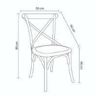 Kit 2 Cadeiras Katrina Cross Rivatti Madeira Amarela Assento Rattan Natural