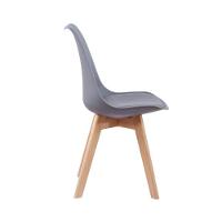 Kit 4 Cadeiras Leda Joly Rivatti Polipropileno Cinza Base Madeira - 3