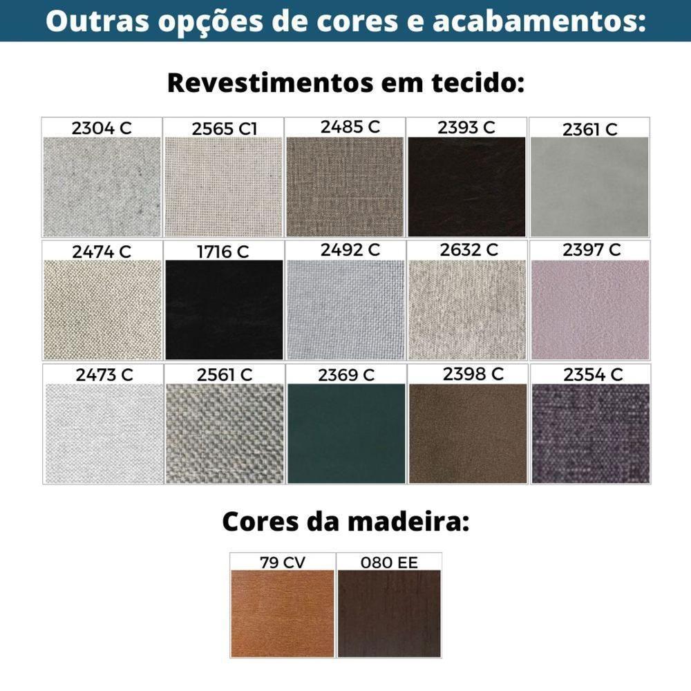 Cadeira Mh-3224 Herval Madeira Maciça Amêndoa Encosto Em Palha Algodão Assento Em Linho Cinza C - 6