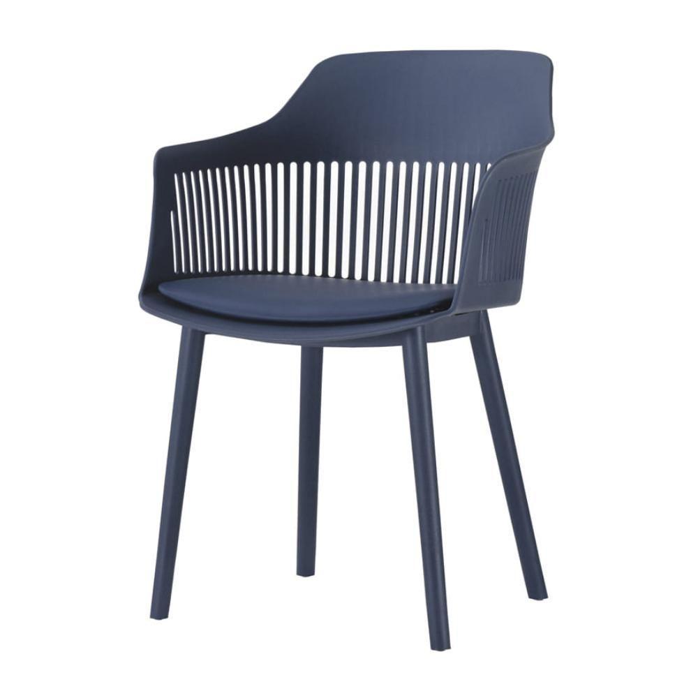 Kit 4 Cadeiras Marcela Rivatti Almofada Em Pu Polipropileno Azul - 2