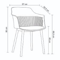 Kit 4 Cadeiras Marcela Rivatti Almofada Em Pu Polipropileno Azul - 3