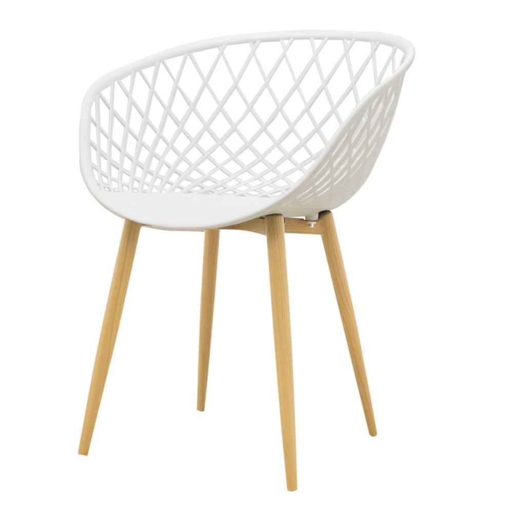 Kit 4 Cadeiras Clarice Rivatti Polipropileno Branco Base Metal - 3