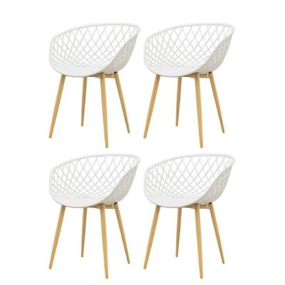 Kit 4 Cadeiras Clarice Rivatti Polipropileno Branco Base Metal