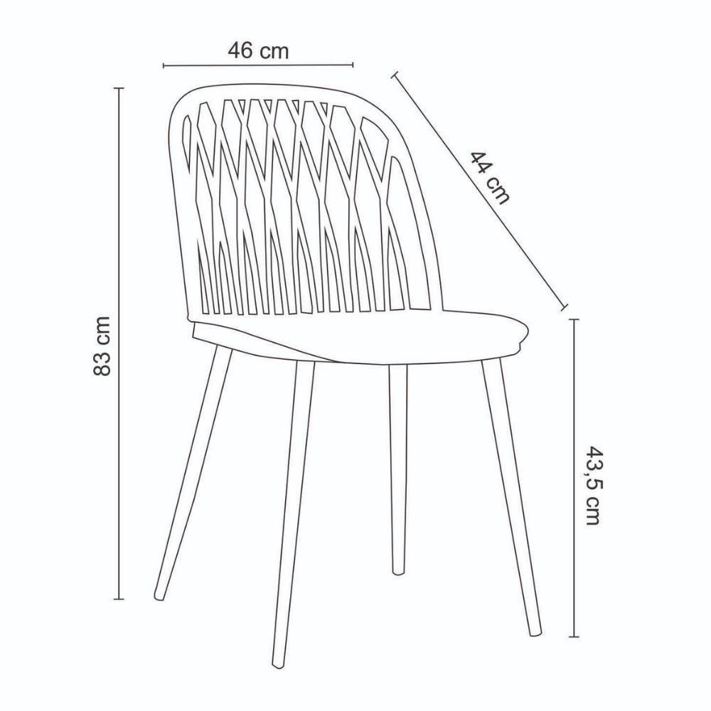 Kit 4 Cadeiras Ariane Rivatti Polipropileno Nude Base Aço - 3