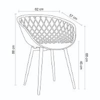 Kit 4 Cadeiras Clarice Rivatti Polipropileno Camurça Base Metal - 5