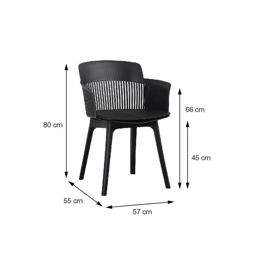 Cadeira Mena Marcela Polipropileno Fendi Assento Estofado Em Pu Base Fixa - 3