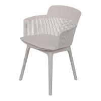 Cadeira Mena Marcela Polipropileno Fendi Assento Estofado Em Pu Base Fixa - 2