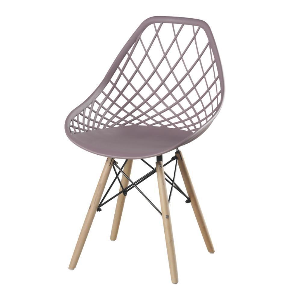 Kit 4 Cadeiras Cloe Kaila Rivatti Polipropileno Camurça Base Madeira - 2