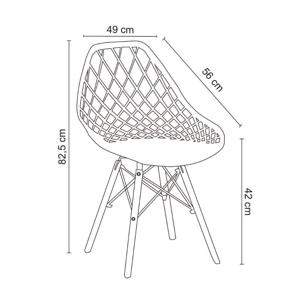 Kit 4 Cadeiras Cloe Kaila Rivatti Polipropileno Camurça Base Madeira - 3