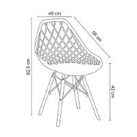 Kit 4 Cadeiras Cloe Kaila Rivatti Polipropileno Camurça Base Madeira - 5