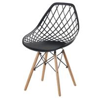 Kit 4 Cadeiras Cloe Kaila Rivatti Polipropileno Preto Base Madeira - 2