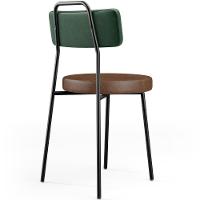 Kit 08 Cadeiras Estofada Para Sala Jantar Barcelona L02 Facto Verde Musgo Couríssimo Marrom - Lyam