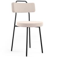 Kit 08 Cadeiras Decorativas Estofada Para Sala De Jantar Barcelona L02 Suede Bege - Lyam Decor - 5