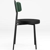 Kit 08 Cadeiras Estofada Para Sala Jantar Barcelona L02 Facto Verde Musgo Couríssimo Preto - Lyam