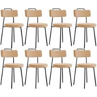 Kit 08 Cadeiras Decorativas Estofada Para Sala De Jantar Barcelona L02 Bouclê Mostarda - Lyam Decor - 1