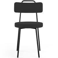 Kit 08 Cadeiras Decorativas Estofada Para Sala De Jantar Barcelona L02 Suede Preto - Lyam Decor - 7