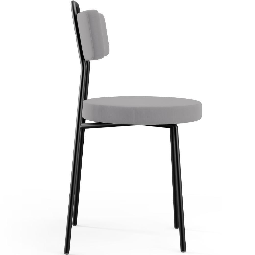 Kit 08 Cadeiras Decorativas Estofada Para Sala De Jantar Barcelona L02 Suede Cinza - Lyam Decor - 4