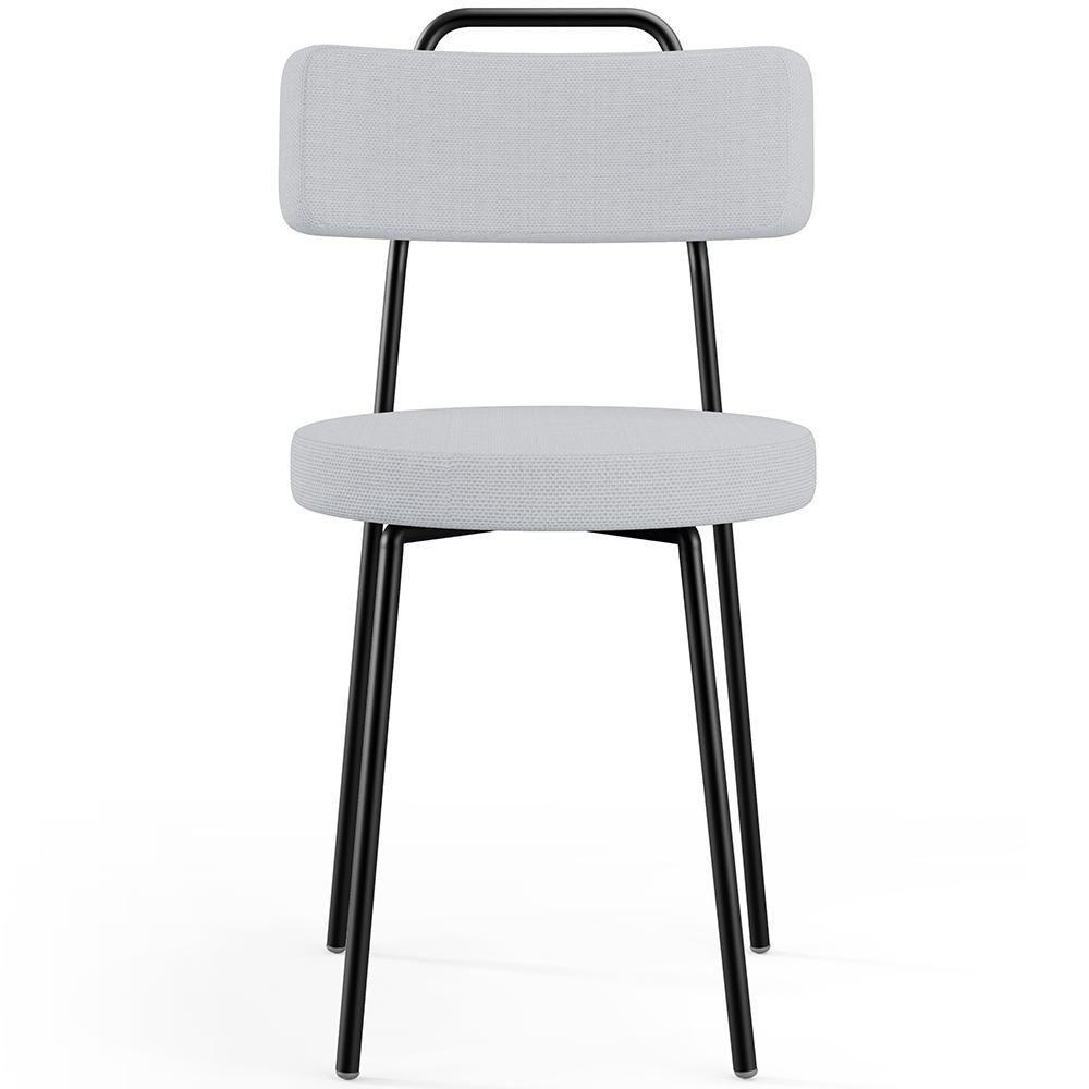 Kit 08 Cadeiras Decorativas Estofada Para Sala De Jantar Barcelona L02 Linho Cinza - Lyam Decor - 4