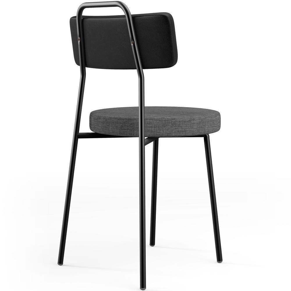 Kit 06 Cadeiras Estofada Sala De Jantar Barcelona L02 Couríssimo Preto Linho Cinza Escuro - Lyam - 8