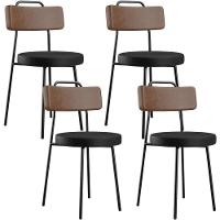Kit 04 Cadeiras Decorativas Estofada Para Sala Jantar Barcelona L02 Couríssimo Marrom Preto - Lyam - 1
