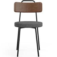 Kit 08 Cadeiras Estofada Sala De Jantar Barcelona L02 Couríssimo Marrom Linho Cinza Escuro - Lyam - 6