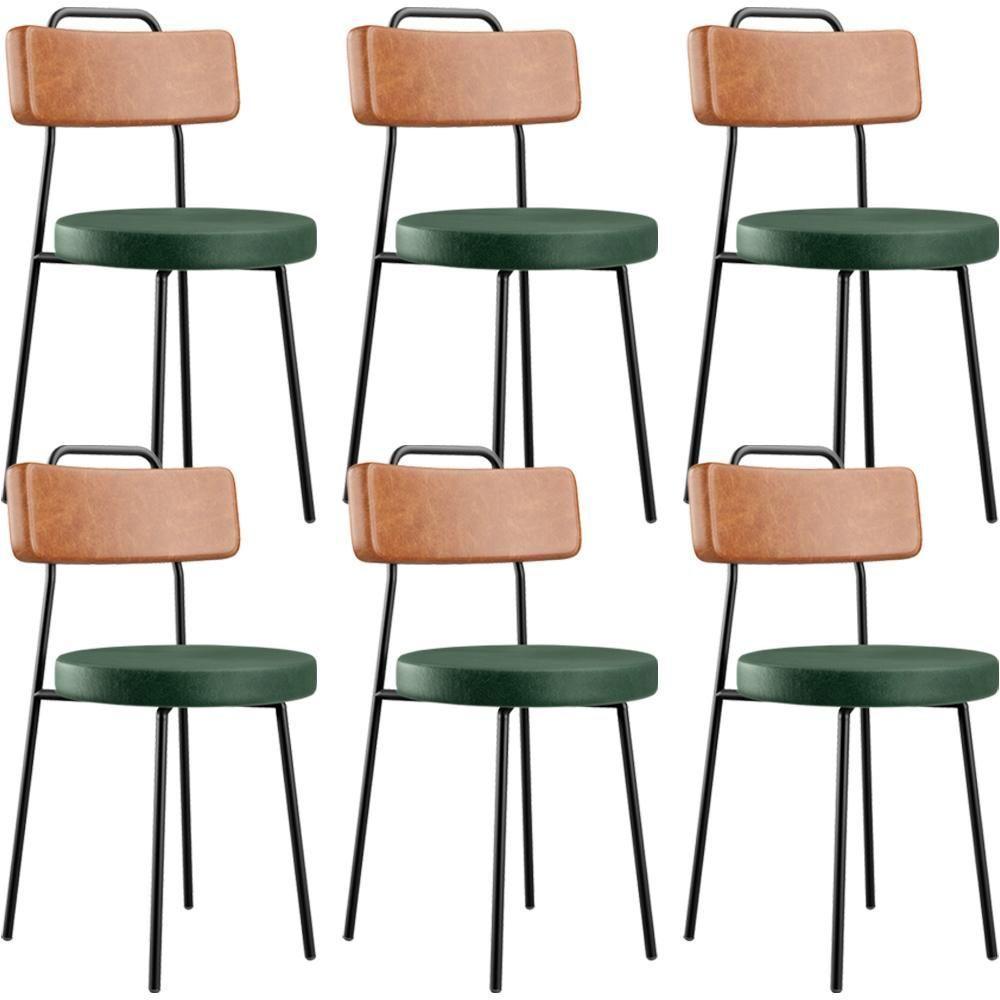 Kit 06 Cadeiras Decorativas Estofada Sala Jantar Barcelona L02 Couríssimo Camel Facto Verde - Lyam - 1